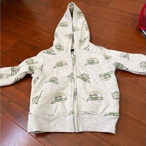 Star Wars Baby Yoda Zip Up - 18  Months - Gray